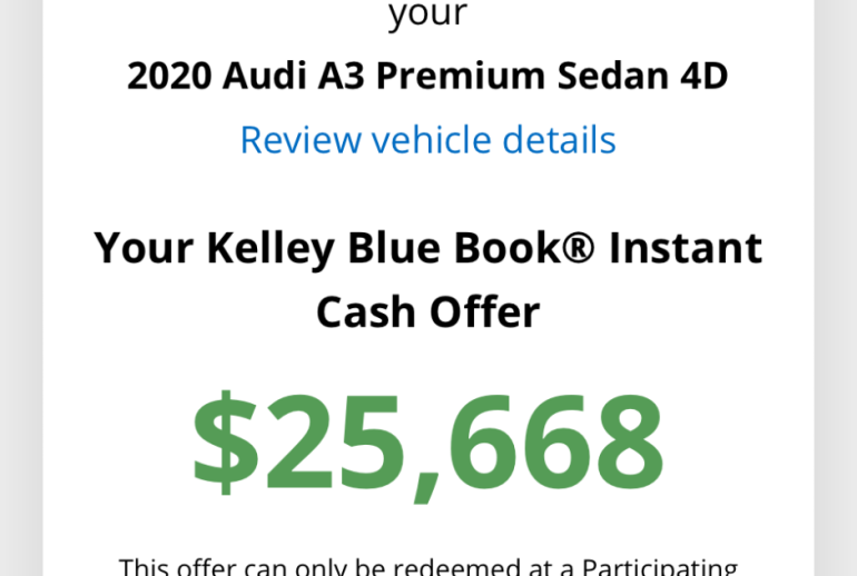 Kelley Blue Book Offer Audi