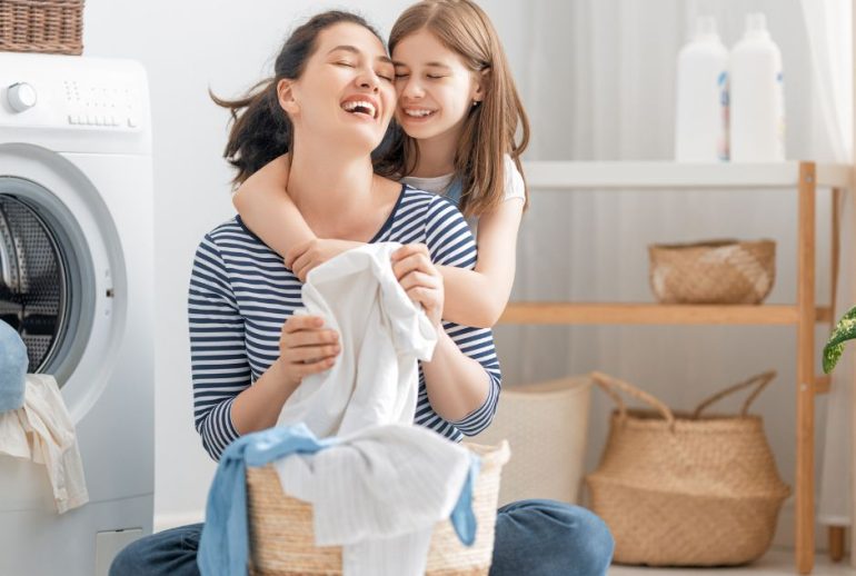 doing laundry at home portable washer